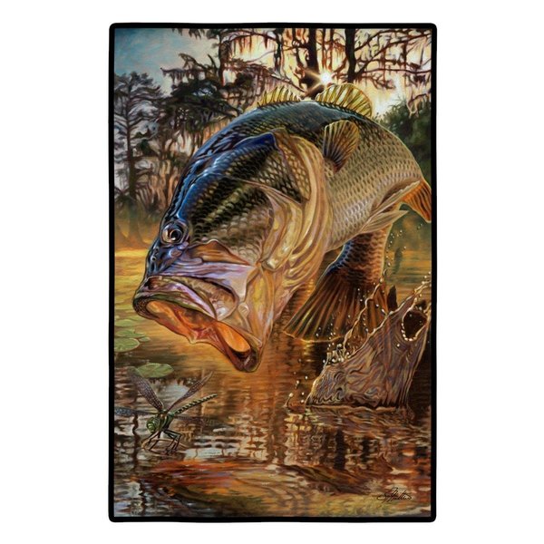 Carolines Treasures 24 x 36 in. Dragon Slayer Largemouth Bass Indoor or Outdoor Mat JMA2002JMAT